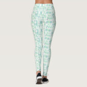 Abstraktes Triangle Minengrün Aqua Gray Muster Leggings (Rückseite)