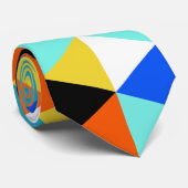 Abstraktes Triangle-Muster Neck Tie Krawatte (Gerollt)