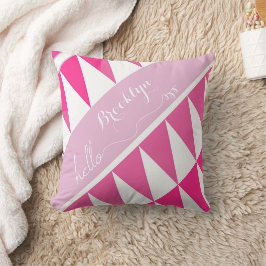 Abstraktes Triangle Pink Pinkan Lavendel Pattern Kissen (Decke)