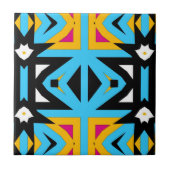 Abstraktes Tribal-farbiges Mosaikmuster Fliese (Vorderseite)