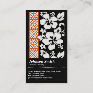 Abstraktes Tribal Floral Muster mit QR Code Visitenkarte
