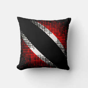Abstraktes Trinidad & Tobago Dot-Muster auf BLACK Kissen