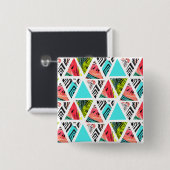 Abstraktes Tropenmuster Button (Vorne & Hinten)