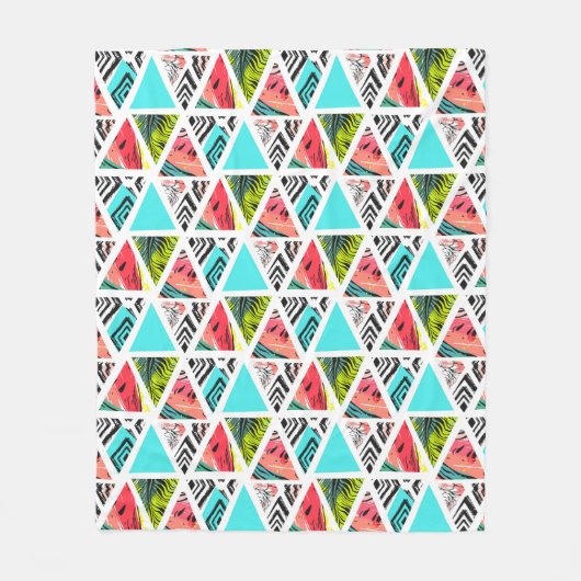 Abstraktes Tropenmuster Fleecedecke (Vorderseite)