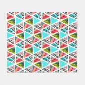 Abstraktes Tropenmuster Fleecedecke (Vorderseite (Horizontal))