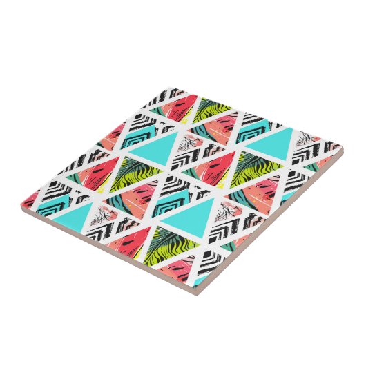 Abstraktes Tropenmuster Fliese (Seite)