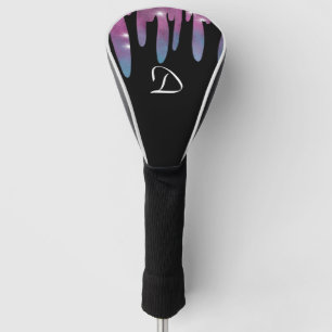 Abstraktes tropfendes Glitter-Monogramm-Buchstabe Golf Headcover