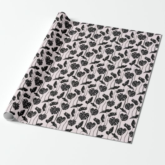 Abstraktes Tropical Monstero Palma Geschenkpapier (Ungerollt)