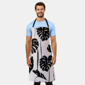 Abstraktes Tropical Monstero Palma Schürze (Getragen)