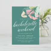 Abstraktes tropisches Bachelorette Wochenende Einl (Stehend Vorderseite)