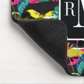 Abstraktes tropisches Beschaffenheits-Neonmuster Mousepad (Ecke)