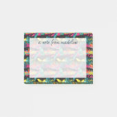 Abstraktes tropisches Beschaffenheits-Neonmuster Post-it Klebezettel (Vorderseite)