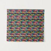 Abstraktes tropisches Beschaffenheits-Neonmuster Wandteppich (Vorderseite (Horizontal))