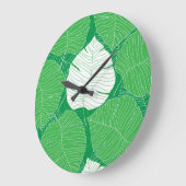 Abstraktes tropisches Blatt, künstlerische Malerei Große Wanduhr (Winkel)