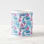 Abstraktes tropisches Blattmuster Jumbo-Tasse (Vorderseite)