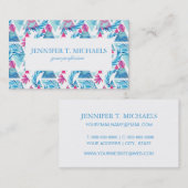 Abstraktes tropisches Blattmuster Visitenkarte (Vorne/Hinten)