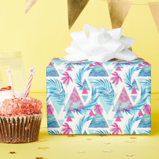 Abstraktes tropisches Leaf-Muster Geschenkpapier (Geburtstagsparty)