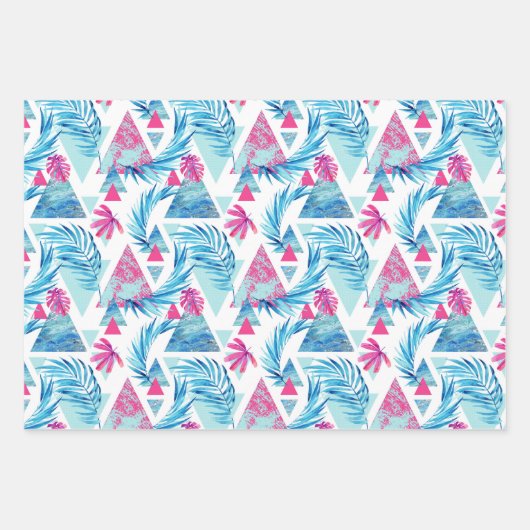 Abstraktes tropisches Leaf-Muster Geschenkpapier Set (Vorderseite 2)