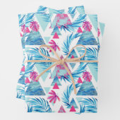 Abstraktes tropisches Leaf-Muster Geschenkpapier Set (Beispiel)