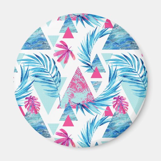 Abstraktes tropisches Leaf-Muster Magnet (Vorne)