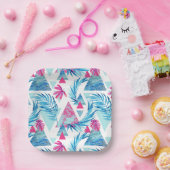 Abstraktes tropisches Leaf-Muster Pappteller (Party)