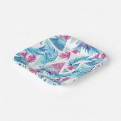 Abstraktes tropisches Leaf-Muster Pappteller (Gewinkelt)