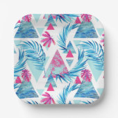 Abstraktes tropisches Leaf-Muster Pappteller (Vorderseite)