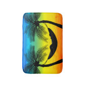 Abstraktes tropisches Leben | Hammock-Silhouette Badematte (Vorderseite Vertikal)