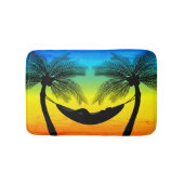 Abstraktes tropisches Leben | Hammock-Silhouette Badematte (Vorderseite)