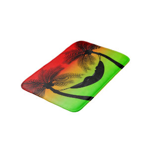 Abstraktes tropisches Leben Hammock-Silhouette Badematte