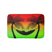 Abstraktes tropisches Leben | Hammock-Silhouette Badematte (Vorderseite)