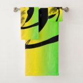 Abstraktes tropisches Leben | Hammock-Silhouette Badhandtuch Set (Insitu)