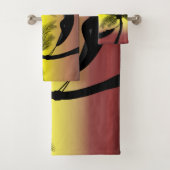 Abstraktes tropisches Leben | Hammock-Silhouette Badhandtuch Set (Insitu)