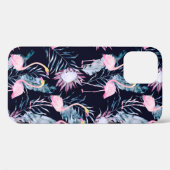 Abstraktes tropisches Muster mit Flamingo, Protea, Case-Mate iPhone Hülle (Rückseite (Horizontal))
