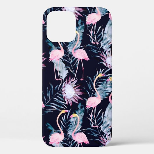 Abstraktes tropisches Muster mit Flamingo, Protea, Case-Mate iPhone Hülle (Rückseite)