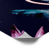 Abstraktes tropisches Muster mit Flamingo, Protea, Poster (Ecke)