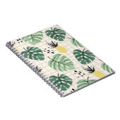 Abstraktes tropisches nahtloses Muster mit Palmblä Notizblock (Rechte Seite)