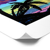 Abstraktes tropisches Paradies Segelboot Poster (Ecke)