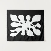 Abstraktes tropisches Schwarz-Weiß-Monstergestein Wandteppich (Vorderseite (Horizontal))