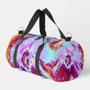 Abstraktes tropisches Wasser und Blume des Lila Hi Duffle Bag