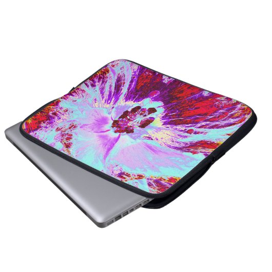 Abstraktes tropisches Wasser und Blume des Lila Hi Laptopschutzhülle (Vorne Knopf)