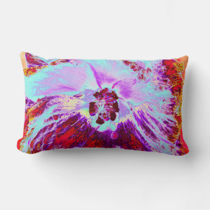 Abstraktes tropisches Wasser und Blume des Lila Hi Lendenkissen