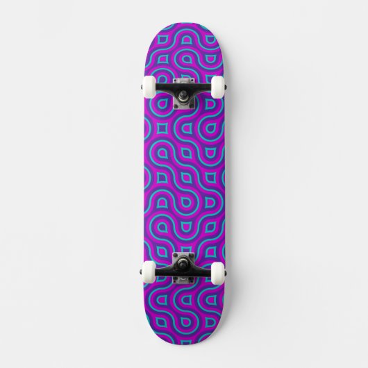 Abstraktes Truchet Muster Skateboard (Vorderseite)