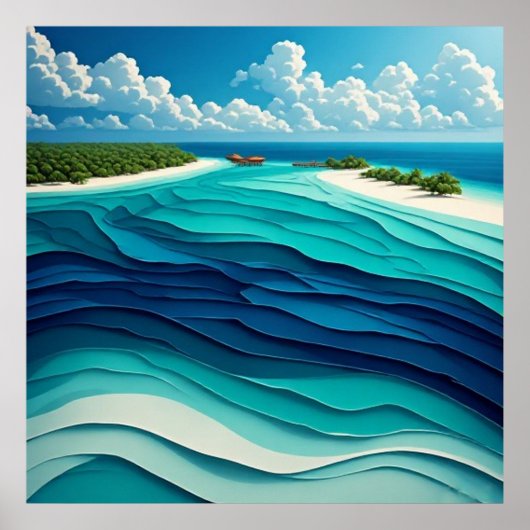 Abstraktes Türkis-Lagune 🌊 Poster (Vorne)