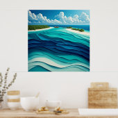 Abstraktes Türkis-Lagune 🌊 Poster (Küche)