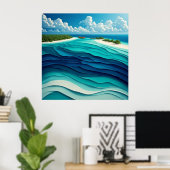 Abstraktes Türkis-Lagune 🌊 Poster (Heimbüro)