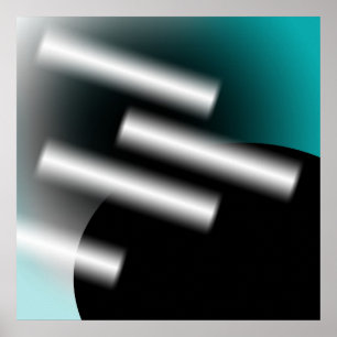 Abstraktes Türkis mit Lichtstrahlen AP0005 Poster