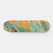 Abstraktes Türkis-Orange Texturiertes Skateboard D (Horizontal)