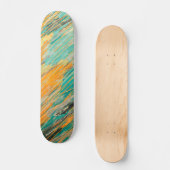 Abstraktes Türkis-Orange Texturiertes Skateboard D (Vorderseite)