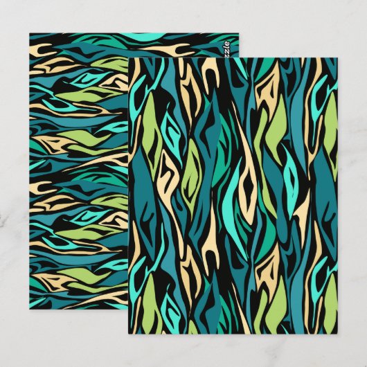 Abstraktes Türkis Postkarte (Vorne/Hinten)
